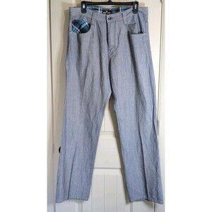Vintage Red Ape Jeans Size 34 Plaid Accent Streetwear Y2K Baggy Wide Leg Grey